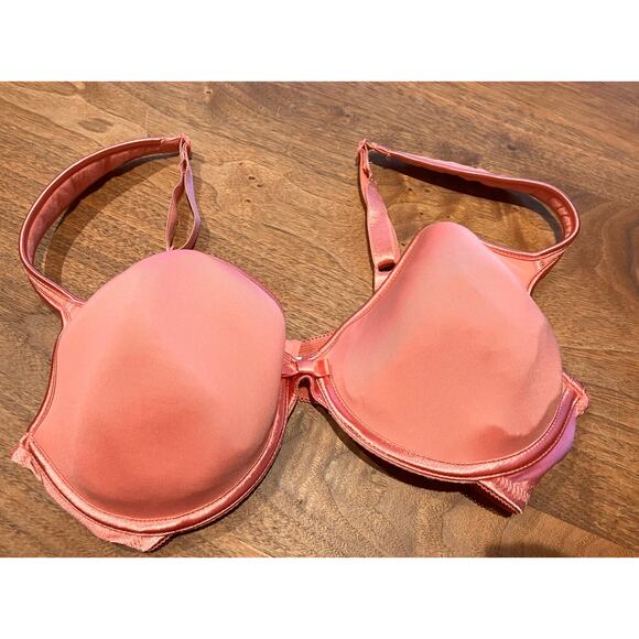BALI 38C Pink Bra Underwire, Wide Straps, Lined, Bow, Hook, Loop, Balconette - Picture 1 of 6